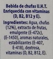Bebida Vegetal De Chufa Ingredients