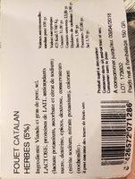 Fouet Catalan Herbes Ingredients