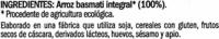 Arroz Integral Variedad Basmati Ingredients