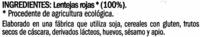 Lentejas Rojas Peladas Ingredients