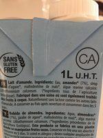 Boisson Amande Calcium Ingredients