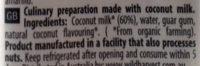 Lait De Coco Ingredients