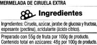 Mermelada De Ciruela &quot;SuperSol&quot; Ingredients