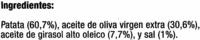 Patatas Fritas Lisas "Carrefour Seleccin" Ingredients