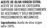 Aceite De Oliva Virgen Extra Origen Sierra Mgina Variedad Picual Ingredients