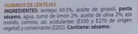 Hummus De Lentejas Ingredients