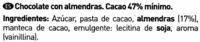Chocolate Negro Con Almendras 47% Cacao Ingredients