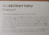 Bio Seitn Y Tofu Tradicional Ingredients