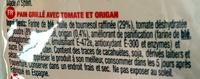 Pain Con Tomate Origan Ingredients