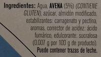 Postre De Avena Sabor Natural Ingredients