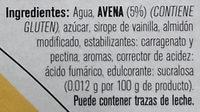 Postre De Avena Sabor Vainilla Ingredients