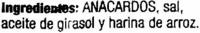 Anacardos Fritos Ingredients