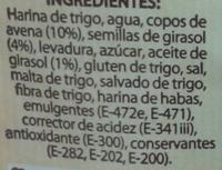 Pan De Avena Ingredients