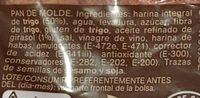 Pan De Molde Integral Familiar Ingredients