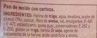 Pan De Molde Ingredients