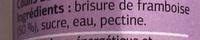 Coulis De Framboise Ingredients