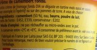 Crme De Fromage Au Camembert (5,8% MG) Ingredients