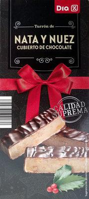 Turrn De Nata Y Nuez Cubierto De Chocolate