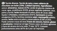 Turrn De Nata Y Nuez Cubierto De Chocolate Ingredients