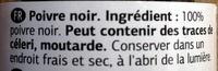 Moulin De Poivre Noir Ingredients