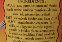 Le Cannelloni  La Napolitaine (Pur Buf) Ingredients