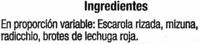 Ensalada Mezclum Ingredients