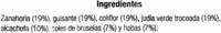 Menestra De Verduras Congelada Ingredients