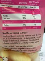 Krupky - Souffl De Mas Fraise Ingredients