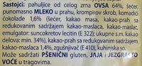 Ovsena Kaa Sa Okoladom Ingredients