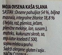 Moja Ovsena Kaa Slana Ingredients