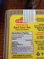 Caykur Grey Tea Ingredients