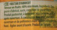Jus D'abricot Brick 1 L X 12 Dimes Ingredients