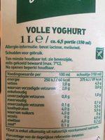 Zaanse Hoeve Volle Yoghurt Ingredients