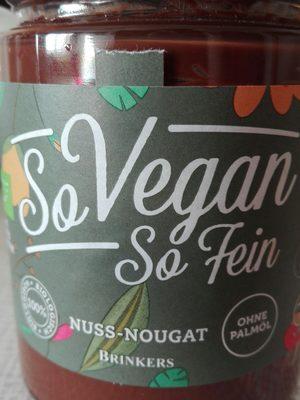 Brinkers So Vegan So Fein Nuss Nougat, 270 GR Glas