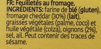 Roka Crispies Cheddar Cheese & Onion Ingredients