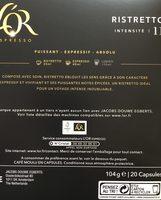 L'or Espres Ristretto Ingredients