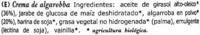 Crema De Algarrobas Ingredients