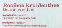 100% Rooibos Ingredients