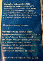 Belgische Melkchocolade Volkoren Rijstwafels Ingredients