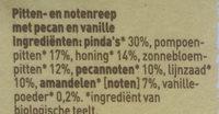 Pit & Notenreep Pecan Vanille Ingredients