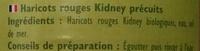 Haricots Rouges Kidney Ingredients
