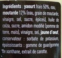 Saucr Moutarde Ingredients