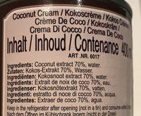 Royal Kokosnusscreme Ingredients