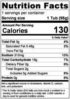 Ajam Bali Nutrition Label