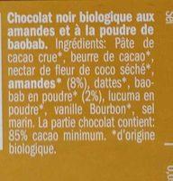 Chocolat Cru Biologique Ingredients