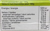De Vegetarische Slager Soja Hack Nutrition Label