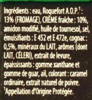 Sauce Au Roquefort 30cl Knorr Ingredients