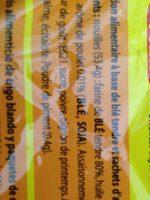 Nouilles Chicken Flavour Ingredients