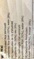 Rice Stick Ingredients