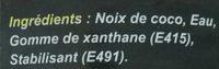 Crme De Noix De Coco Ingredients